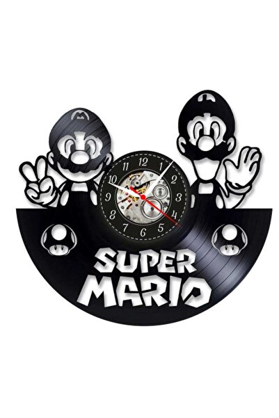 Nintendo Ceas de perete decorativ din disc de vinil, model Super Mario și Lui...
