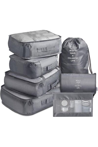 Generic Brand VAGREEZ Packing Cubes 7 Pieces, Grey, One Size