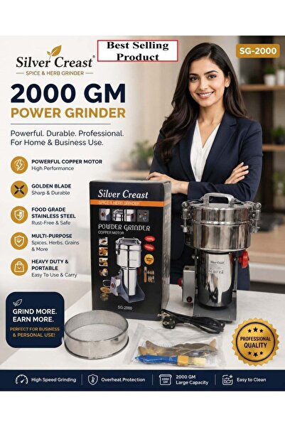 Silver Crest 2000GM Professional Power Grinder | Heavy Duty Stainless Steel S...