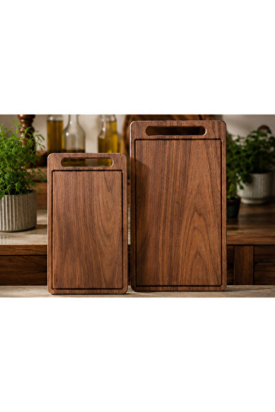 PRAKTURA Board 2-Piece Wooden Cutting Board, Wooden Chopping Board, Wooden Pr...