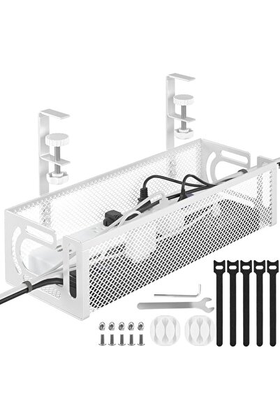 GENERAL Under Desk Cable Management Tray, No Drill Steel Desk Cable Organizer...