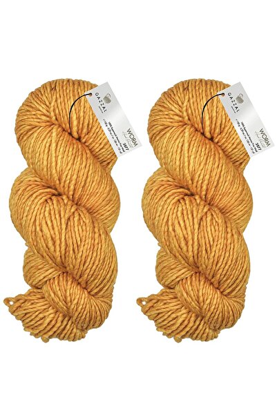 Gazzal Worm 3877, Hand-Dyed, 100% Australian Merino Wool Knitting Yarn, 2 Skeins