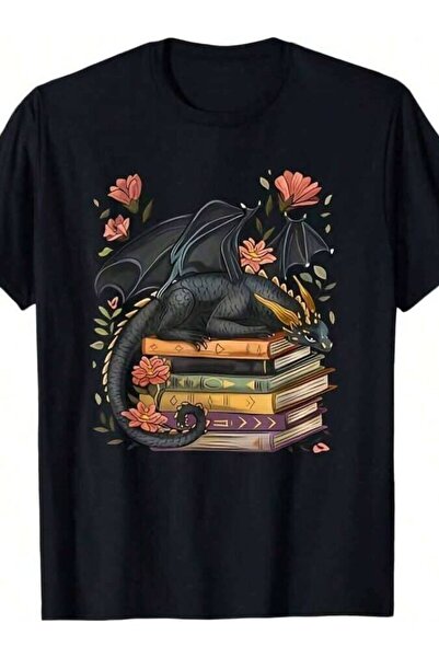 26LIK Cute Books Cottagecore Flower Bookworm Book Lover-Shirt