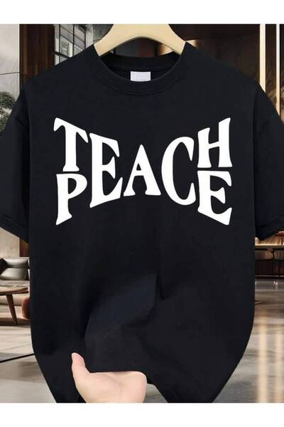 2BIR تي شيرت EACH PEACE برقبة دائرية، بسيط وأنيق، ينشر الطاقة الإيجابية، تصمي...