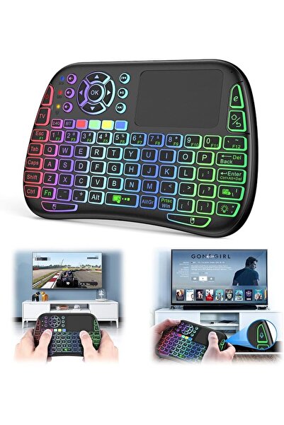 SYOSI Mini Voice Bluetooth Keyboard With Touchpad, Backlit Rechargeable Wirel...