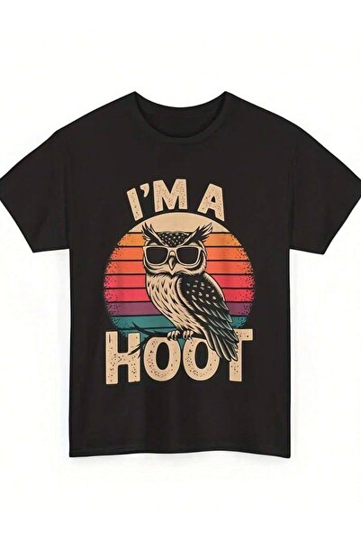 9JY Men's Funny "I'm A Hoot On The Outside I'm Hootin" T-Shirt - Retro Owl Gr...