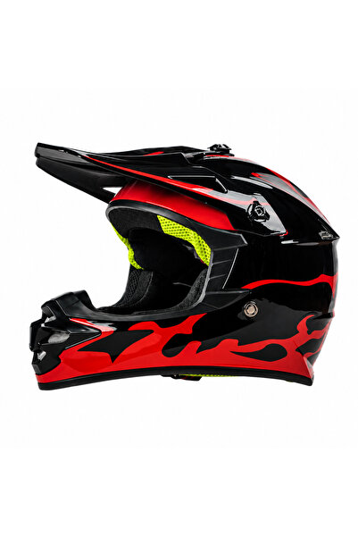 FIXATO Casca Moto/Enduro pentru copii FIXATO, Interior confortabil, Ventilați...