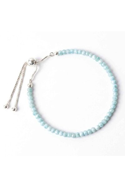 craftmystic Bratara Argint 925 cu Larimar Fatetat 3 mm - Calm si Echilibru Em...