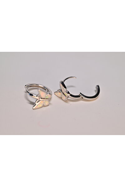 myadore Cercei cerc din argint 925 cu fluture și piatră de opal