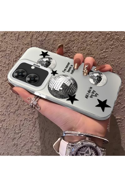 CHICASELUX Realme Note 60 Compatible Minimalist Black Star Case, Durable Prot...