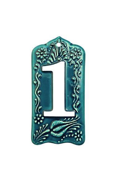 Yılmazel Decorative Handmade Ceramic Door Number and Number Marker (Screw Hol...