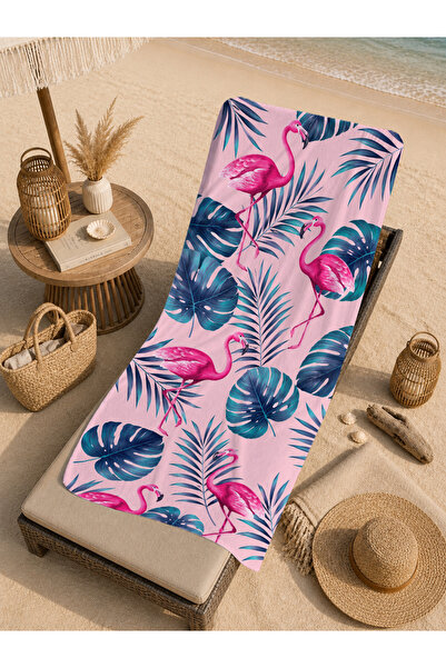 Evmila Cute Colorful Fishes Blue Striped Patterned 70X150 Beach Towel - Digit...