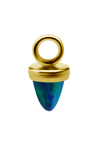 Crazy Needles Charm - ochi cu opal verde - aur - D-057