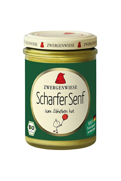 Zwergenwiese Muștar picant bio, fără gluten, 160ml