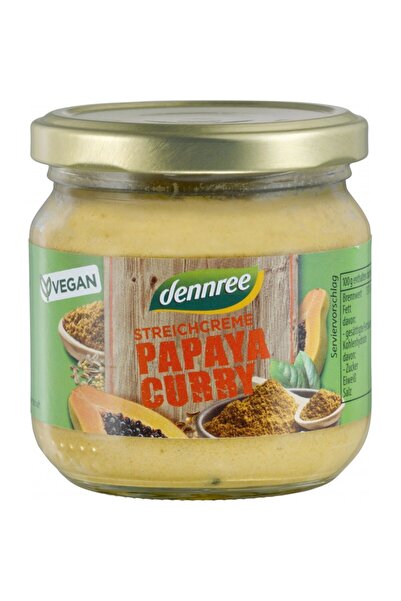 Dennree Pate vegetal cu papaya organică și curry, 180g