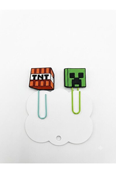 Buki'nin Atölyesi Kitap Ayracı / Ataç 2 li Set Minecraft