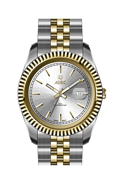 Adec Ag24104-5 Steel Case Jubilee Strap Case Calendar Japanese 3 Atm Waterpro...