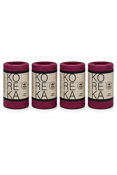 Milano Koreka Raffia Paper Thread 82 No. Claret Red 4 Pieces 400 Gr 880 Mt Ba...