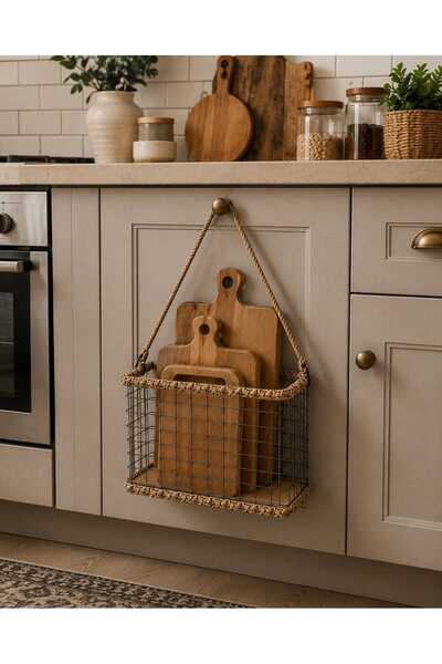 Egindra Metal Wire Mesh Cutlery Board Organizer - Magazine Rack Magazine Orga...