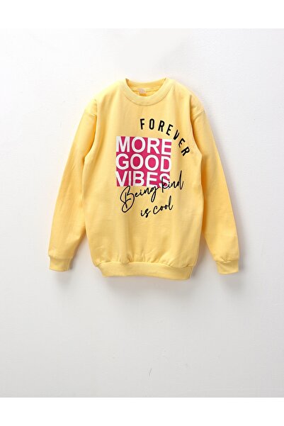 MiniKids Bluza flausata More Good Vibes, galben
