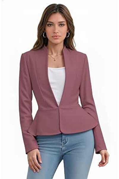 Hybrid & Company Women Double Notch Lapel Sharp Shoulder Pad Office Blazer | ...