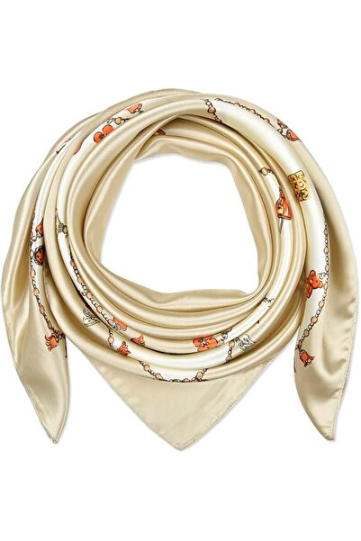 GENERAL corciova 35 x 35 Large Square Hair Scarf for Women Silk Like Curly He...