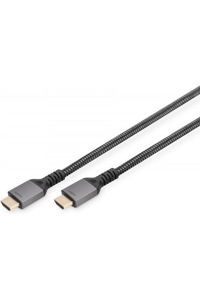 Digitus Καλώδιο HDMI 2.1 Πλεγμένο, HDMI Αρσενικό - HDMI Αρσενικό, 2μ, Μαύρο, ...