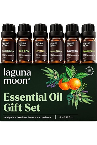 Lagunamoon مجموعة الزيوت العطرية - أفضل 6 خلطات عضوية للناشرات العطرية، العنا...