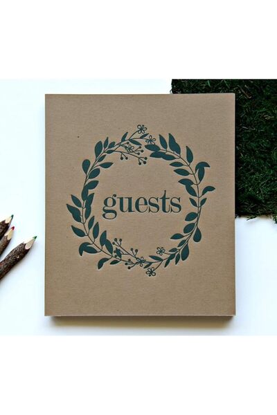 MODERN Rustic Guest Book For Wedding Reception, Boho Guest Book For Polaroid ...