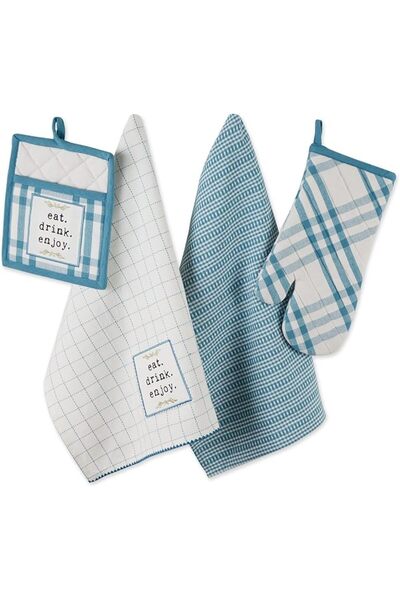 DII Home Sweet Farmhouse Plaid Tabletop Collection, Table Runner, 14x72, Black
