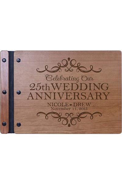 GENERAL LifeSong Milestones Personalized 25th Wedding Anniversary Guest Book ...