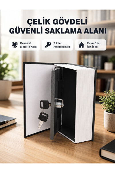 Lisinya Secret Book Safe with Key – Metal Internal Structure, Camouflage Dict...