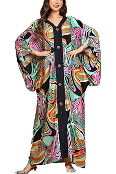 YouKD Women's Long Kaftan Maxi Bohemian Dress Beach Coverup Robe Roomy Kimono...
