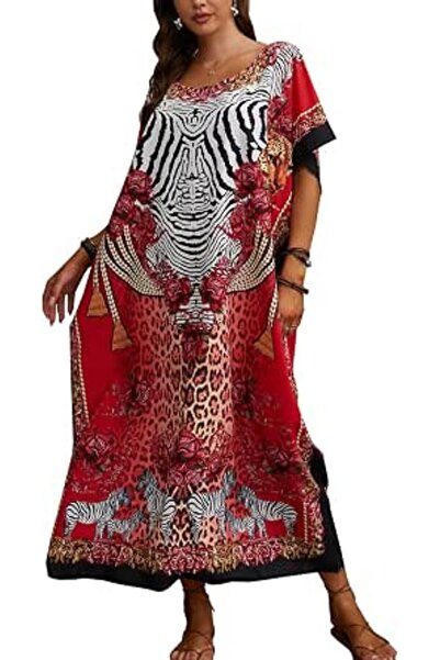 YouKD Women's Long Kaftan Maxi Bohemian Dress Beach Coverup Robe Roomy Kimono...
