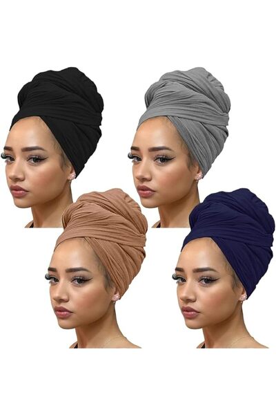 kachanaa أوشحة رأس من الجيرسيه المطاطي، أغطية رأس، أوشحة شعر بلون واحد، ناعمة...
