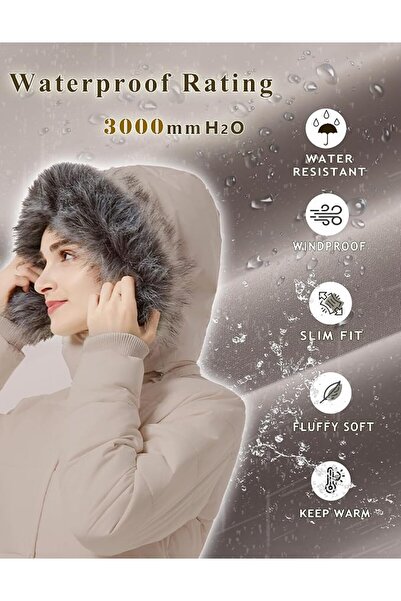 GENERAL GGleaf Women's Winter Thicken Puffer Coat Warm Snow Jacket with Fur R...