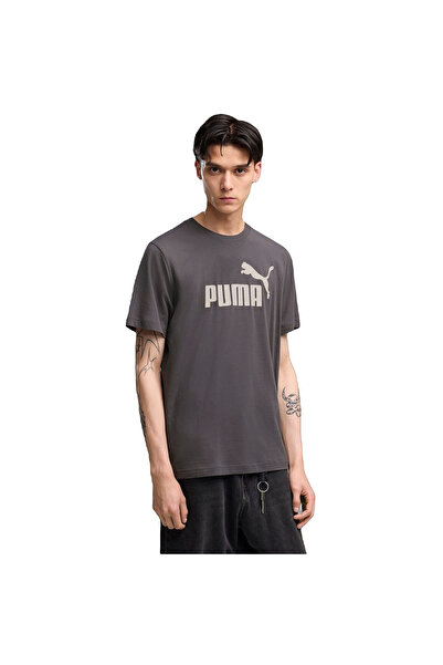 Puma Μπλουζάκι Ess Αρ. 1 Μπλουζάκι με λογότυπο, S, Γκρι, Ανδρικό