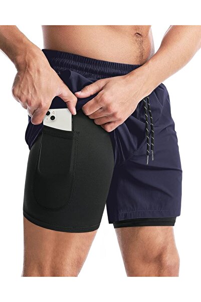 GENERAL Aolesy Men’s 2 in 1 Running Shorts, Workout Gym Athletic Shorts for M...