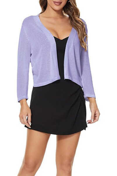 GENERAL Satuun Women's 3/4 Sleeve Shrugs Lightweight Open Front Cropped Cardi...