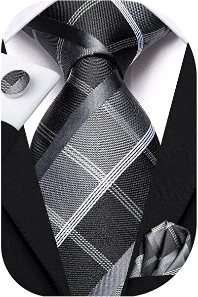 Dubulle Mens Paisely Silk Tie for Men Necktie and Pocket Square Set