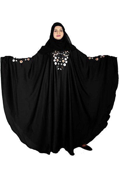 ModestConsept Beautiful Self Design Black Kaftan Abaya For Girls & Women