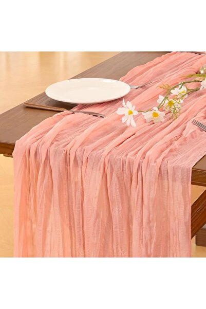 GENERAL Socomi Cheesecloth Table Runner 10ft Gauze Boho Rustic Dusty Pink Che...