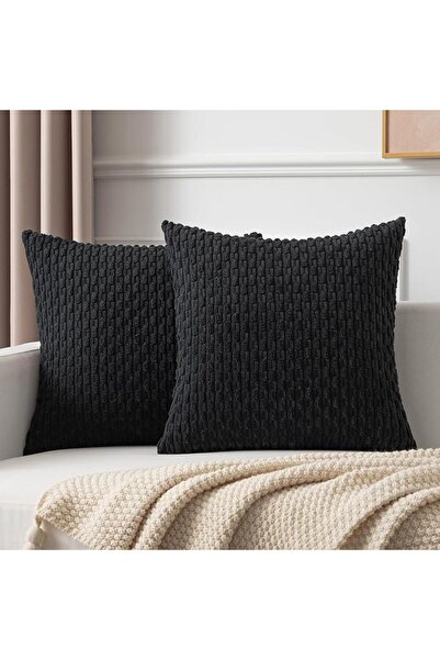 K KEVIN TEXTILE 2 Packs Decorative Throw Pillow Covers 18x18 Inch for Living ...