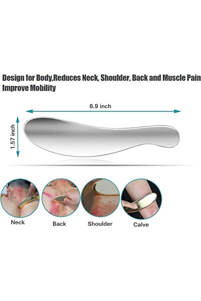 Boolygo Stainless Steel Gua Sha, Metal Guasha Scraping Tool, Muscle Scraper f...