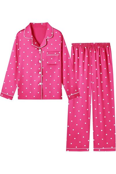 GENERAL Schbbbta Girls Boys Satin Pajamas Set, 2Piece Silk Nightwear Button-D...