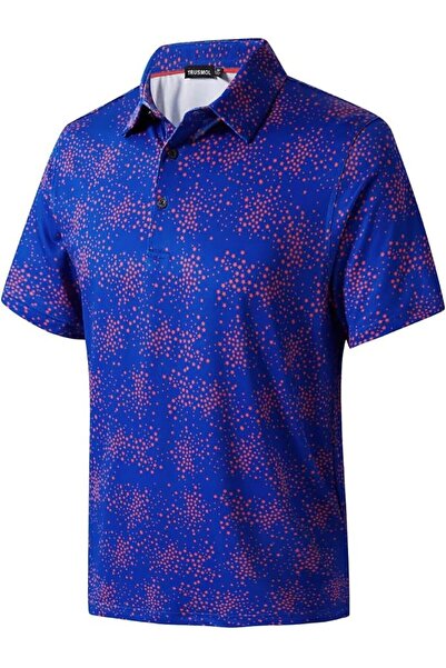 GENERAL Golf Shirts for Men Dry Fit Performance Print Short Sleeve Moisture W...