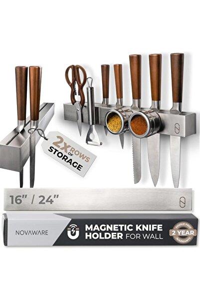 GENERAL Double Capacity 16" Magnetic Knife Holder for Wall - Safe, Patented S...
