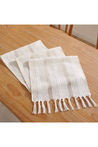 Generic Brand Table runner, bohemian style, cream color, country style, with ...