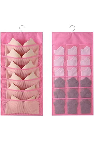 Arabest Hanging Storage Organizer,Dual-Sided with 6+18 Mesh Pockets,Space-Sav...