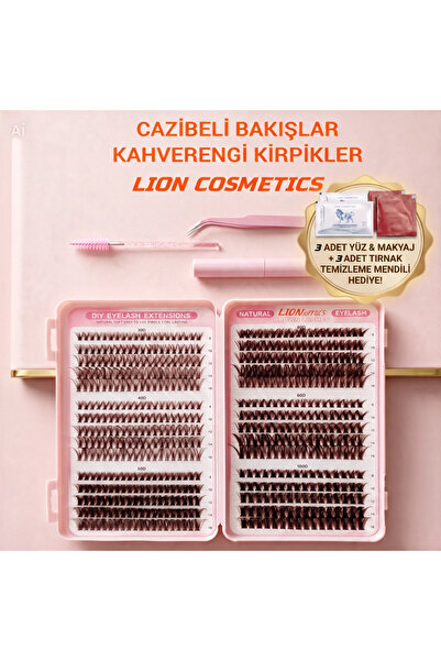 lion cosmetics 600 Adet Temu Kahverengi Tekli 30D 40D 50D 60D 80D 100D Takma ...